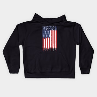 Independence Day usa   4 of July America flag Kids Hoodie